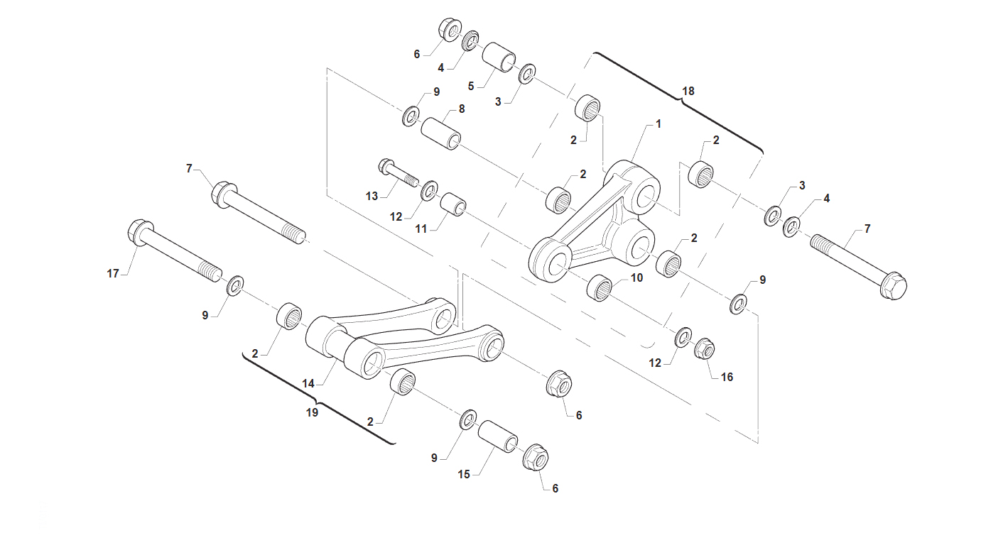 2T 85/100 MX/SMX JUNIOR FROM 2018 TO 2024 - FRAME - REAR SWING ARM LINKAGE